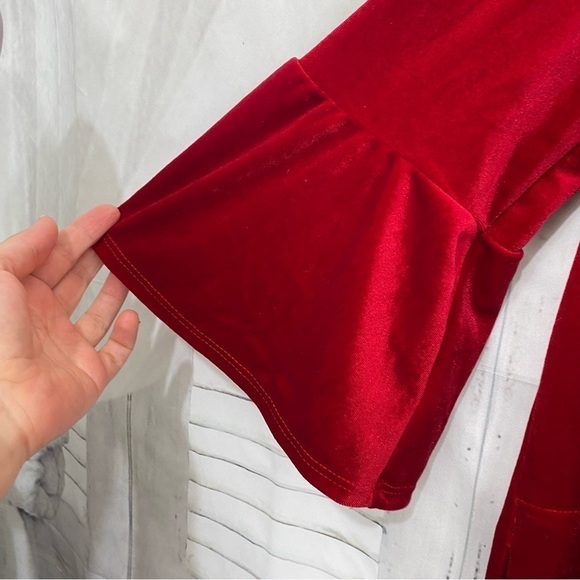 NEW Jude Connally Size Small Dress Kerry Velvet Ruby Red V Neck Stretch Pockets - Picture 12 of 14